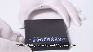 2kg/0.1g Mini Coffee Scale with Timer High Precision Portable Electronic Kitchen Scale with Type-C Charging