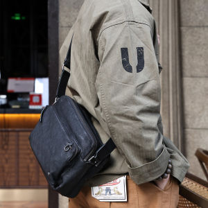 WANYE | Large Capacity Mens Crossbody Bag Genuine Leather