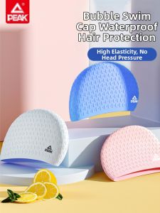 PEAK | Large Circumference Waterproof Non-Compressive Ear Protection Swim Cap for Long Hair