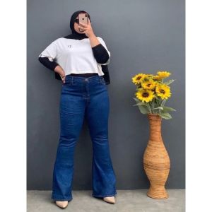 Celana Jumbo wanita panjang highwaist big size kekinian..