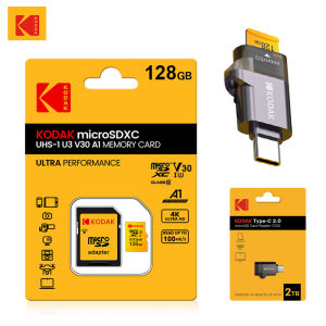 Kodak | KODAK Micro SD Card 32GB 64GB 128GB V30 U3 4K Yellow for Dash Cam Driving Recorder TF Card