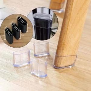 16pcs Silicone Chair Leg Socks Transparent Oval Table Floor Feet Cover Protector Pads Furniture Pipe Hole Plugs Home decoration