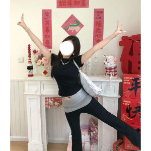 Áo Thun Nữ Tay Ngắn in Họa Tiết Thiết Kế Cơ Bản Cotton Thường Ngày Dài Vừa Phải Dáng Ôm Mùa Thu