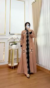 Dress Terbaru Lebaran 2025 Wanita Muslim Set Hijab Import Premium Kondangan Pesta