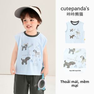 CUTEPANDAS | Bộ Áo Thun In Hình và Quần Short Bằng Cotton