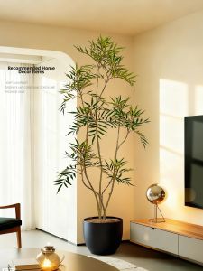 LIANYOU | Luxurious Mahonia Japonica Imitation Bonsai for Living Room TV Cabinet