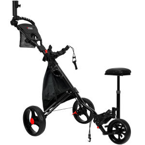 PGM GOLF | Foldable Golf Push Cart with Rest Seat