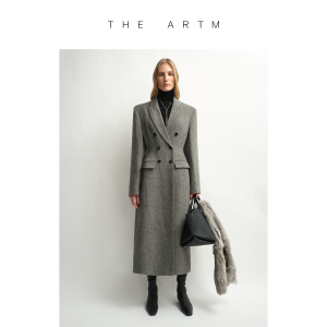 Herringbone Tailored Waist Accentuating Coat