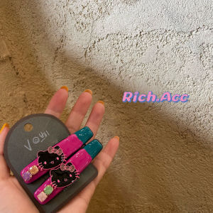 Handmade Oil Drop KT Flash Diamond Hair Clip Cute Girl Side Clip New Fashion Jewelry Accessories Hair Decorations for Girls