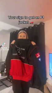 GTY F1 Mercedes Benz Jacket For Women Embroidery Long Sleeve Retro Couple Jacket For Men Windbreaker