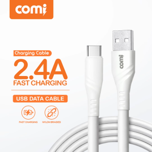 COMI CC100 2.4A Fast Charging Data Transfer Cable 1 Meter Durable Wire for iPh / Micro / Type-C For Android & iPh Phones