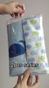 Newborn Blanket 2 pcs gift set  cotton swaddle Swaddle Baby Wrap Kain Selimut Bedung Bayi