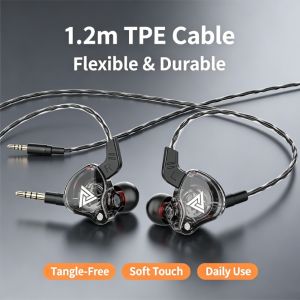 QKZ AK6 Wired Headphones 3.5mm In-Ear HiFi Bass Noise Cancelling Earphones with Microphone for Gaming Sports
