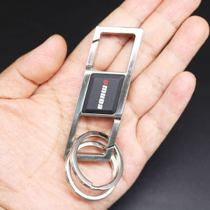 Double-Headed Mens Car Keychain Small Waist-Hanging Key Ring Alloy Material Solid Color Creative Gift Key Holder