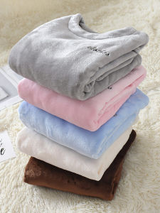 Pajamas Single Top Womens Fall and Winter Flannel Top Fleece-lined Thickened Warm Womens Fairy Coral Fleece Homewear