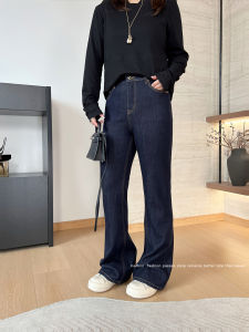 plus Size Womens Jeans Micro Flare Supermodel Style Cotton Blend Elastic Waist Casual Trousers for plus Size Ladies