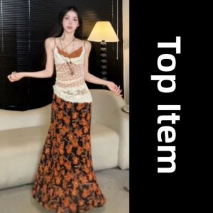 unifittoo | Floral Halter Two-piece Dress Vacation 1set