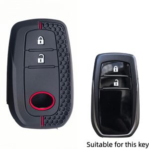 Silicone Car Key Case Cover Chain For Toyota Corolla Hatchback Cross Yaris Cross Prius Hilux Land Cruiser LC200 LC250 LC300