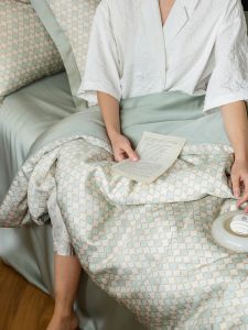 100-Thread Count Lyocell Silk Printed Ice Coolness Bedding Cover Single Double Person Student Dormitory Simple Modern Style