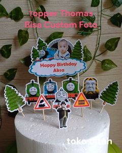 Topper Thomas Custom Foto untuk Hiasan Kue Ulang Tahun / Ultah Anak Karakter (Toper Cake) Toper Cake Thomas Karakter Variasi Custom Nama Kue - Lazada