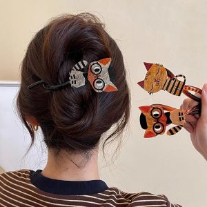 Cute Cute Cat Banana Clip Fancy Back Head Barrettes Female 2024 New Arrival Word Grip Updo Hair Accessories
