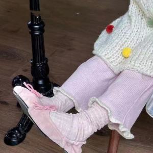 Girls Knitted Knit Bottom Set Korean Style Spring Wide Leg Pants Vest Childrens Fashionable Outfit Baby Girls Ensemble