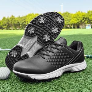 Mens Golf Shoes Sports Shoes Breathable Waterproof Anti-Side Slip Golf Activity Nails Shock Absorption Large Size Shoes