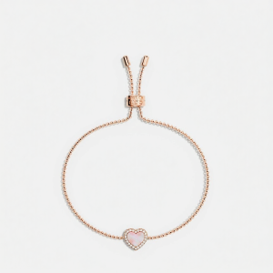 Mother-of-Pearl Heart Adjustable Rose Gold Luxury Bracelet