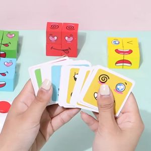 Mainan Anak Puzzle Susun Ekspresi Muka Face Changing Rubik Family Game