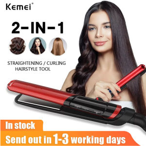 Kemei New Professional Hair Straightener LED Display Flat Iron Straightening Irons Planchas Straight Hairstyle Styling Tools