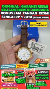 CASIO ORIGINAL - CASIO MTP-V004GL-7A - MEN - Coklat - Kulit Band - Jam dunia JD18ST Jam Tangan Pria Cowok Anti Air Digital Analog + CASIO MTP V004GL 7A MTP-V004GL V 004 GL MTPV004 MTP-V004 MTPV004GL MTP-004 V004 $ WR0 STK SD7