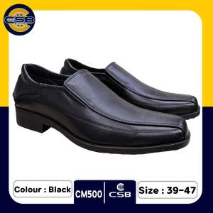 CSB รองเท้าคัชชูหนังชาย สีดำ / สีขาว รุ่น CM500