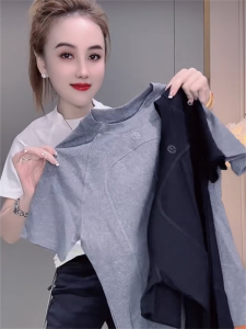 Áo Thun Tay Ngắn Dáng Ôm Phong Cách Hàn Quốc Mùa Hè 2025 Cho Nữ Màu Trơn in Họa Tiết Xương Cá Quần Áo Công Sở Thường Ngày