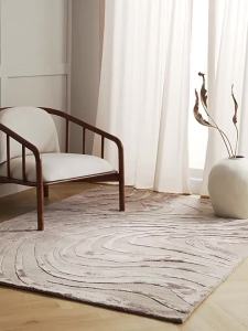 SoFINO | Elegant Vintage Style Brown Beige Wool Silk Handmade Carpet