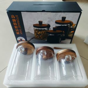 SHUQUE | Sealed Glass Storage Jar for Grains and Coffee Beans Spoon Included