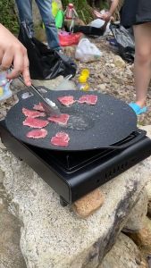 Fun Frog - เตาแก๊สแคมปิ้ง 2 บรรทัด แก๊สปิกนิก เตา ออกแบบกระบวนการ วาล์วปรับแต่งความสูง แก๊สแกมโนก เตาแก๊สพกพา บรรทัดความสวย 12 ชุด