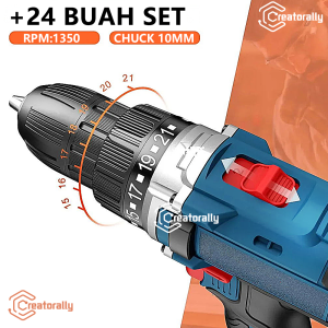 CREATORALLY bor listrik 1 set lengkap mesin murah promo 1350rpm
