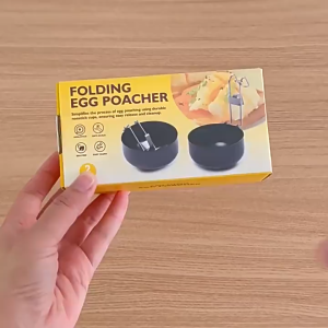 Foldable Egg Boiling Set - KRGMNHR 2025 New Water Boiling Egg Cooker Non-stick Egg Boiling Pot 18/10 Egg Boiling Spoon with Stainless Steel Handle and Hook (2-piece set black)