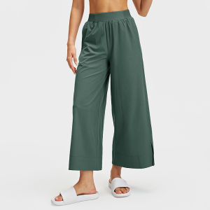 Thin Spring and Summer Pilates Yoga Trousers Wide Leg Straight Cut