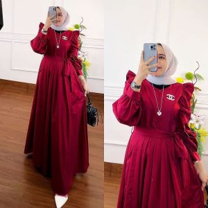 Gamis Ceruty Babydoll Full Furing: Model Terbaru Viral & Grosir Pakaian Dewasa Terlaris