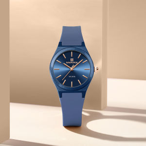 NAVIFORCE Original Womens Quartz Watch Simple Lightweight Dial Silica Strap Waterproof 30M Ladys Girls Outdoor Fashion Casual Watch NF5056