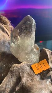 Viên đá Thạch Anh tự nhiên tinh thể trong suốt vàng khói lắp lánh năng lượng vũ trụ Hiền định 871