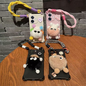 Cartoon Casing OPPO A5i Pro A5X A5 Pro A79 Find X8 Pro 5G 4G New Trend Fashion Fun Cute 3D Plush Doll All-inclusive Protection Phone Case with Lanyard 2025