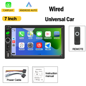 7 Inch 2 Din Car Stereo Wireless CarPlay Android Auto Touch Screen Multimedia Player FM RDS Radio Head Unit For VW Passat Golf