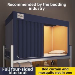 Integrated Light Blocking Mosquito Net Single Bed