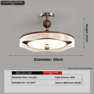 DGY | Retro Walnut Colored Ceiling Light Full Spectrum American Style