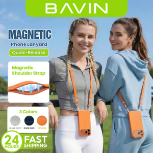 BAVIN BE22 Magnetic Lanyard Phone Crossbody Woven Adjustable w/Quick Release Strap +Safety Clip for iPh Series & Android