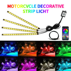 Motorcycle Led Decorative Lamp Underglow Lights RGB Waterproof App Remote Control For ATV UTV Motorbike  Atmosphere Light