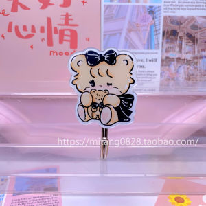 Hand-Painted Cute Cartoon Mikko Cat And Bear Hooks No Drilling Traceless Dormitory Bathroom Classification Storage Adhesive Hooks