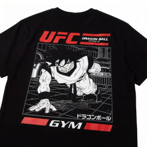 Bandai | Dragon Ball Animation Sun Wukong Joint UFC Mens and Womens Retro High Quality Cotton Crew Neck Printed T-Shirt Trend Ins Top